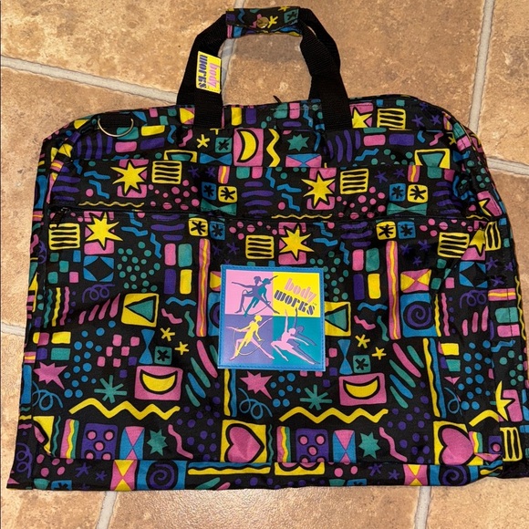 RARE! 1990’s BODY WORKS GYM, DANCE, TOTE, Garment Bag Zip Luggage Weekender - Picture 1 of 12